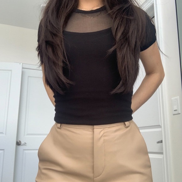 Sheer black short sleeve top - Picture 2 of 5